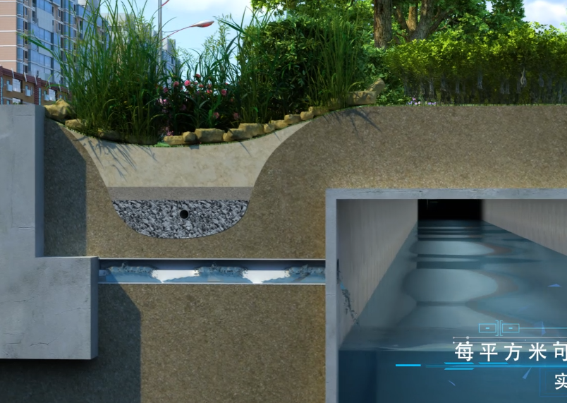 靚固彩色透水路面產品工藝結構三維動畫制作-虎置集團出品