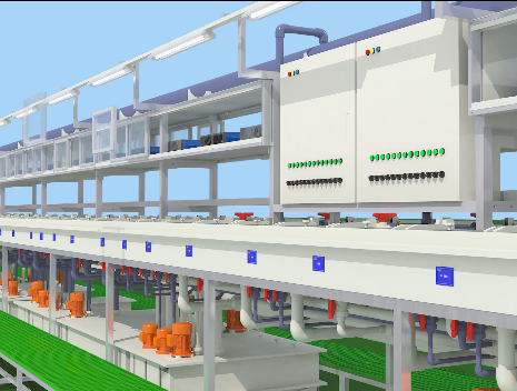連續電鍍生產線動畫 工藝動畫-上海虎置制作