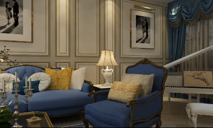 金螳螂3D室內漫游動畫 法式別墅樣板房-上海虎置三維動畫制作公司